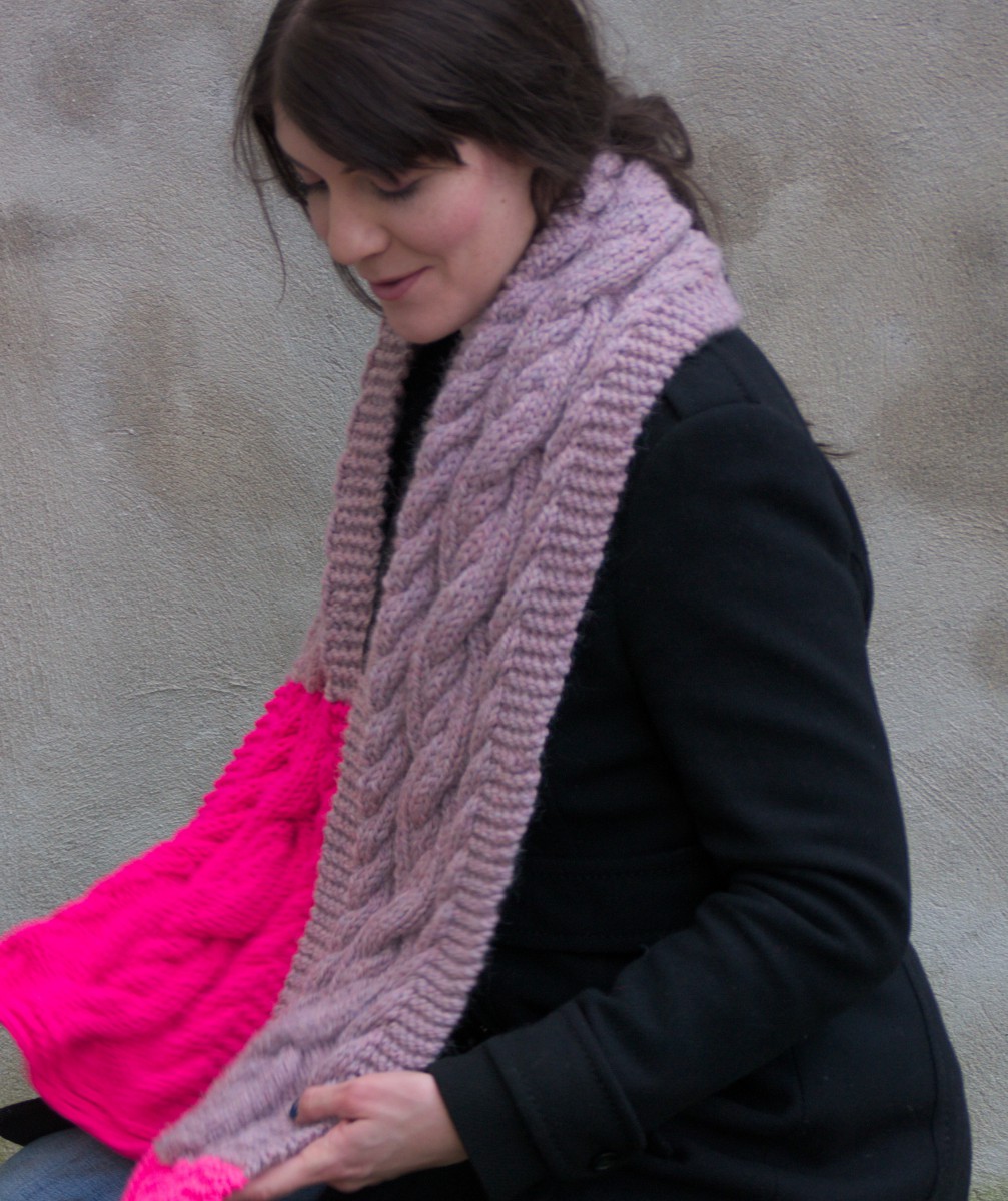 Neon Chunky Cable Scarf