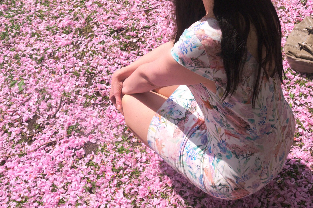 cherry blossoms and mint&berry floral dress 