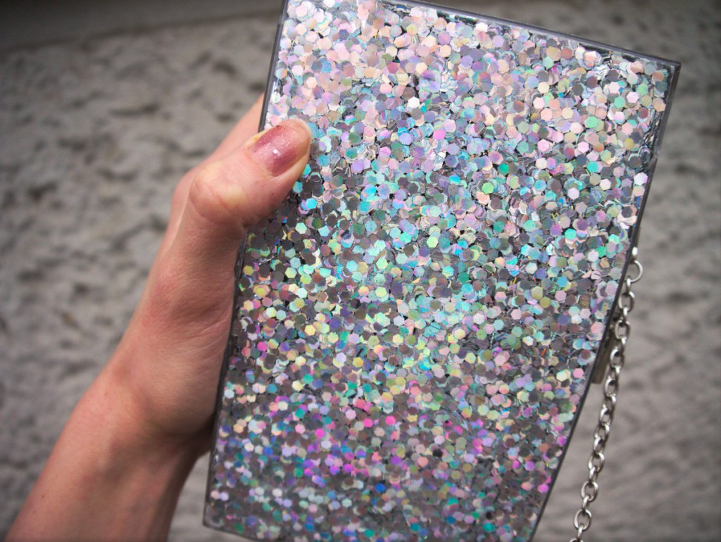 New Look glitter clutch