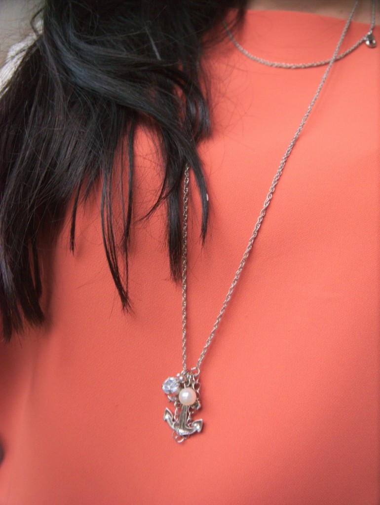 Gat Rimon dress and silver anchor necklace