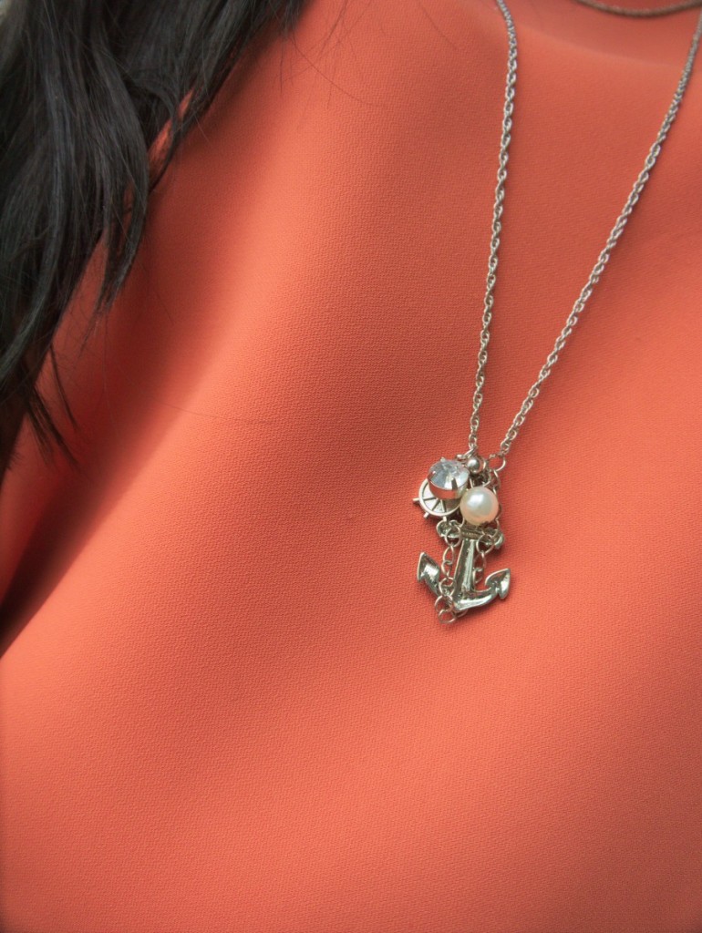 Gat Rimon dress and silver anchor necklace