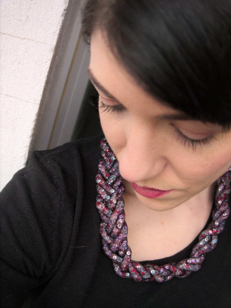 I love this intricate beads and mesh necklace