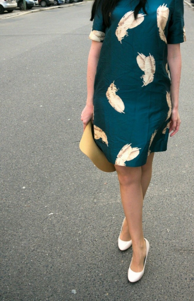 Noa Noa seagreen dress with feather print