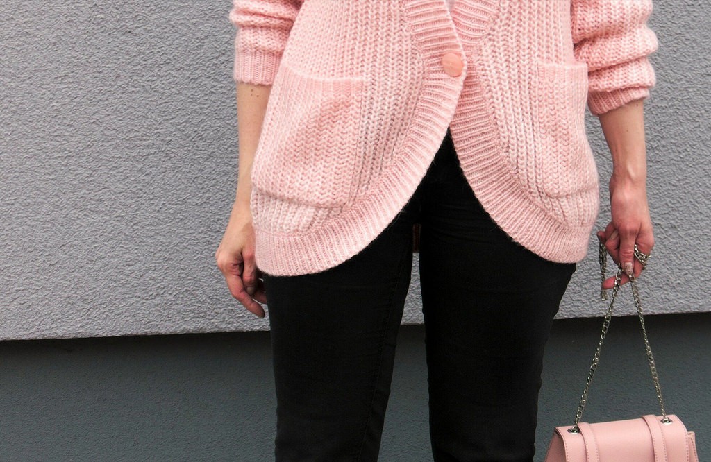 mint&berry cardigan in rose quartz pink