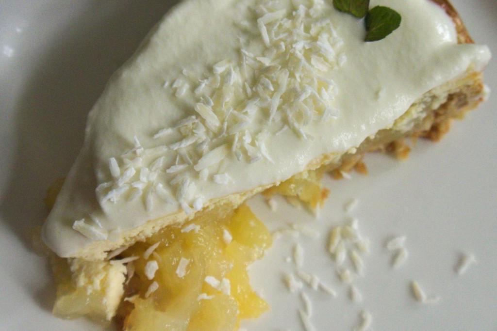 cream, coconut and pineapple pie 