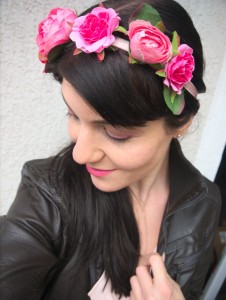 pink flower crown