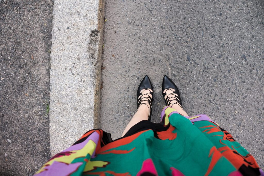 tropical bandeau silk dress