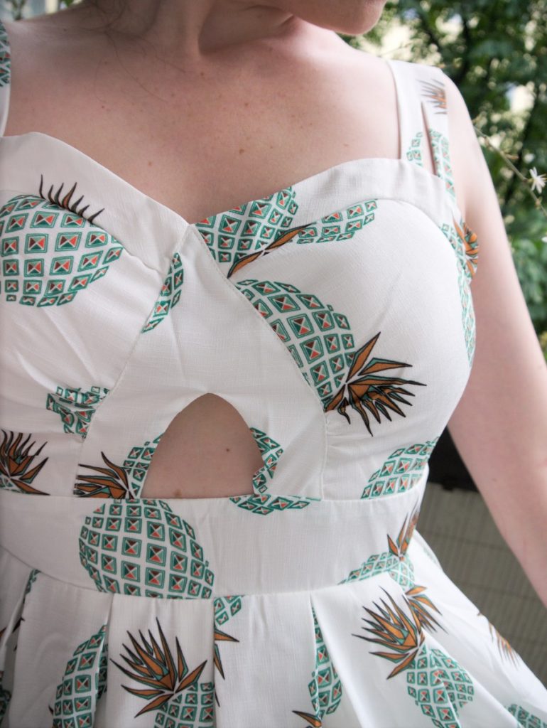 pineapple dress with cutout