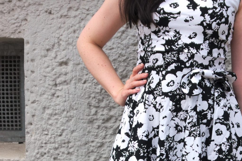 Rosegal black and white floral dress