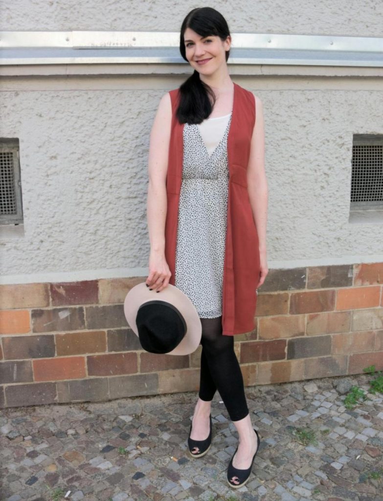 bohemian long vest and fedora