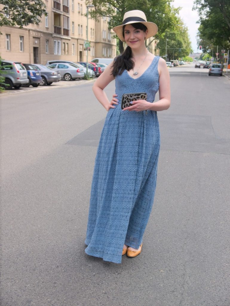 blue vintage lace dress