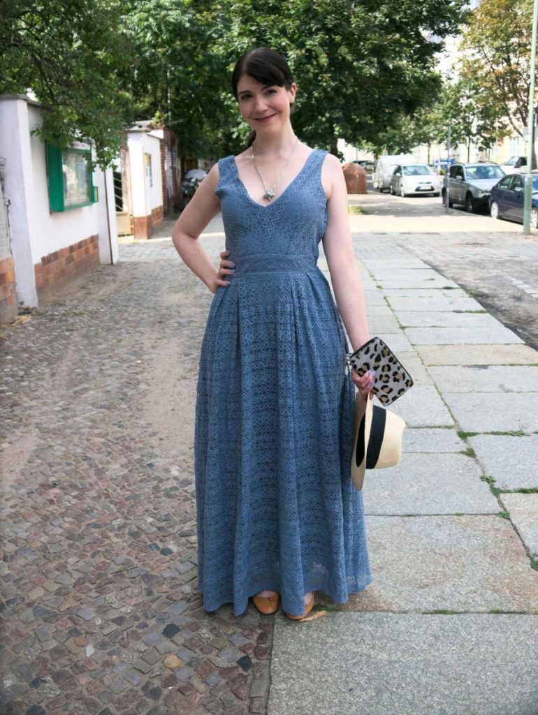 blue vintage lace dress