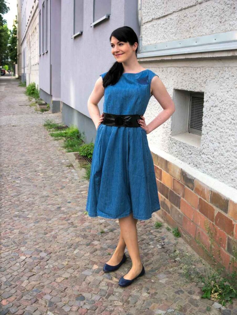 retro denim dress