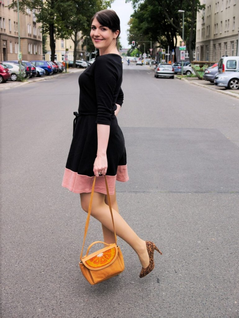 orange slice sarah's bag and leopard high heels