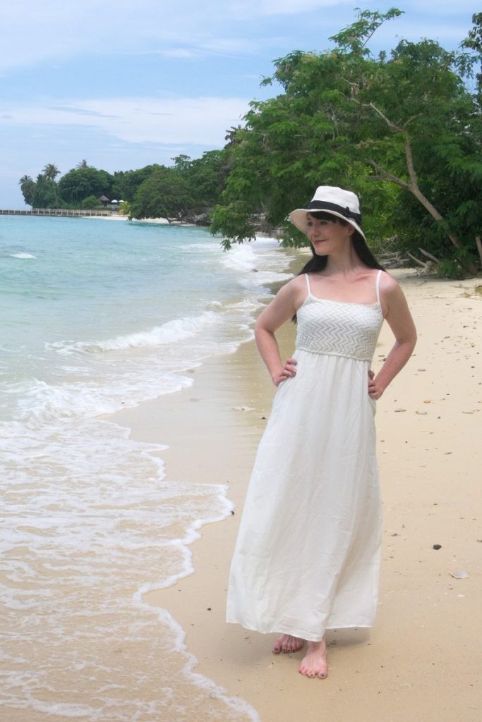 white maxi dress on Tioman Island