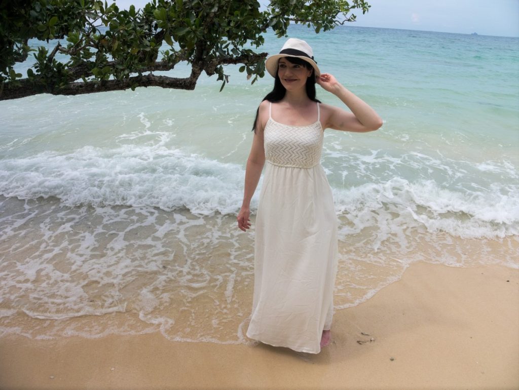 white maxidress on Tioman Island