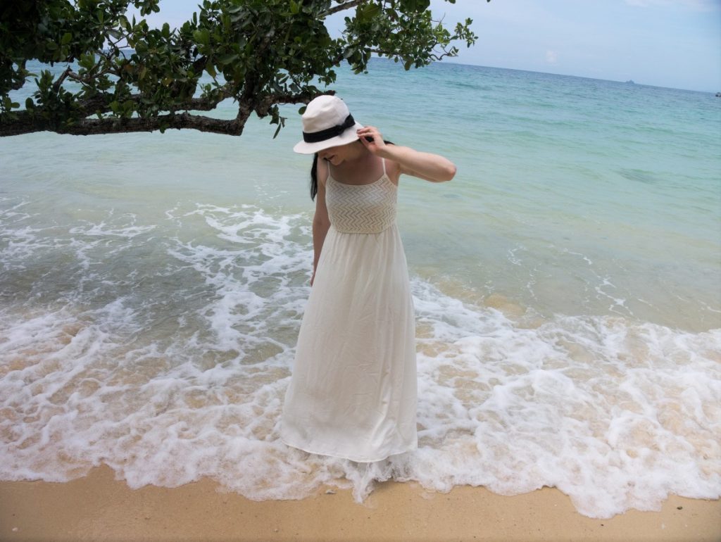 white maxidress on Tioman Island