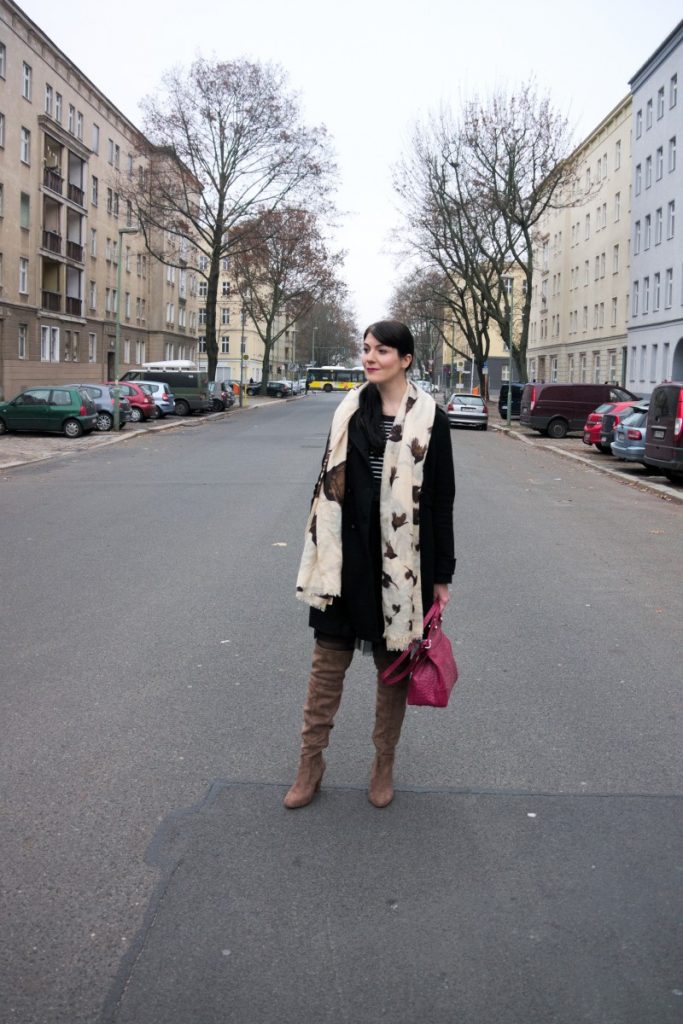 tulle dress and ostrich statement bag outfit