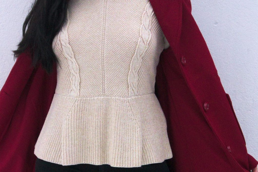 peplum cable jumper