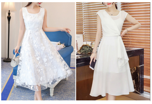 FashionMia china shop white midi dresses